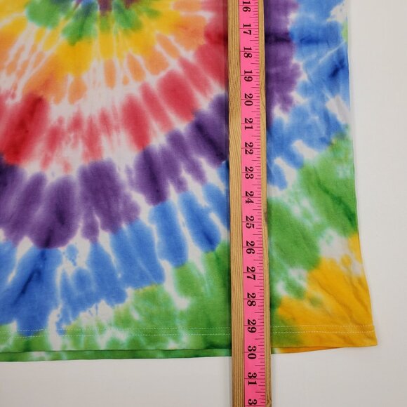 Mens Unisex XXL Rainbow Tie-Dye Spiral T-Shirt 100% Cotton Short Sleeve Festival - Picture 11 of 12